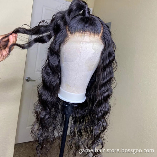 Wholesale Cheap Deep Wave Hd Full Lace Frontal Closure Wig Vendor Natural Virgin Brazilian Human Hair Transparent Lace Front Wig